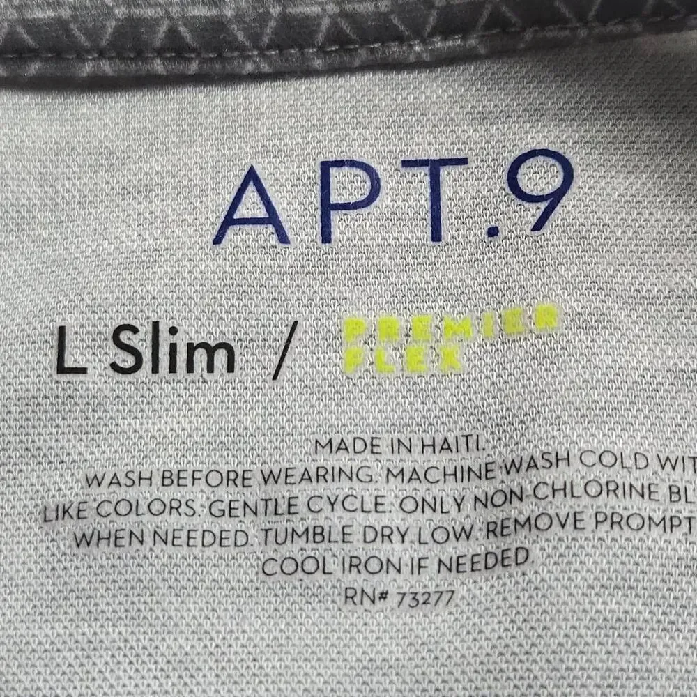 Apt 9 shirt short sleeve L Slim